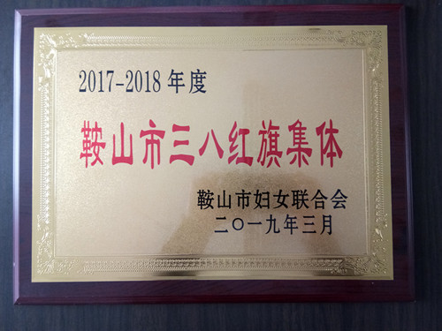 老虎山凈水廠送水班組榮獲2017-2018年度“鞍山市三八紅旗集體”榮譽(yù)稱號(hào)